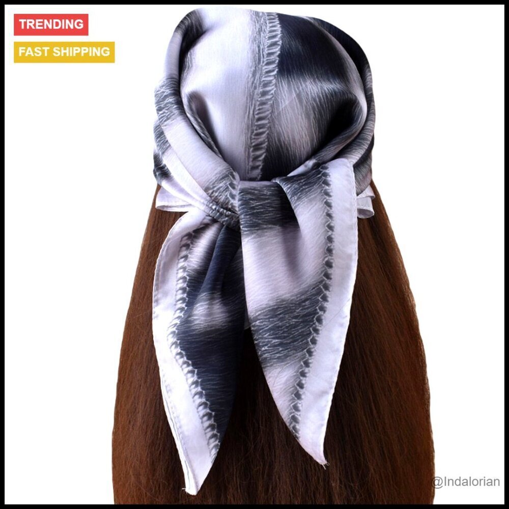 Silk Satin Head Scarf Lightweight Square Neck Fashion Accessory Versatile Wear